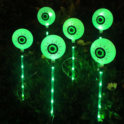 Modern Art Deco Solar Battery Waterproof Round Eyeball Halloween PVC LED Outdoor Light Landscape Lighting For Garden