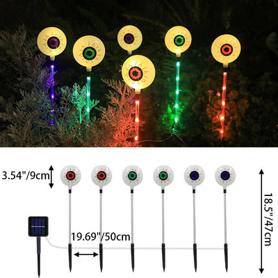 Modern Art Deco Solar Battery Waterproof Round Eyeball Halloween PVC LED Outdoor Light Landscape Lighting For Garden