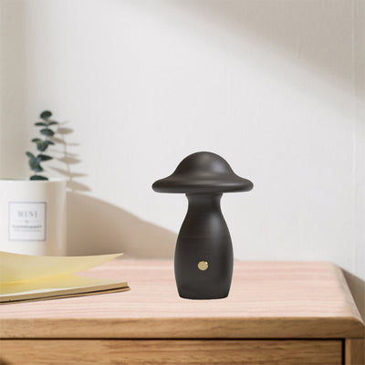 Contemporary Creative Rechargeable Mushroom Solid Wood LED Table Lamp Night Light For Bedside