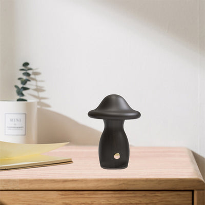 Contemporary Creative Rechargeable Mushroom Solid Wood LED Table Lamp Night Light For Bedside