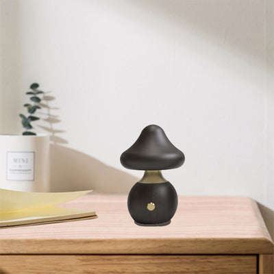 Contemporary Creative Rechargeable Mushroom Solid Wood LED Table Lamp Night Light For Bedside