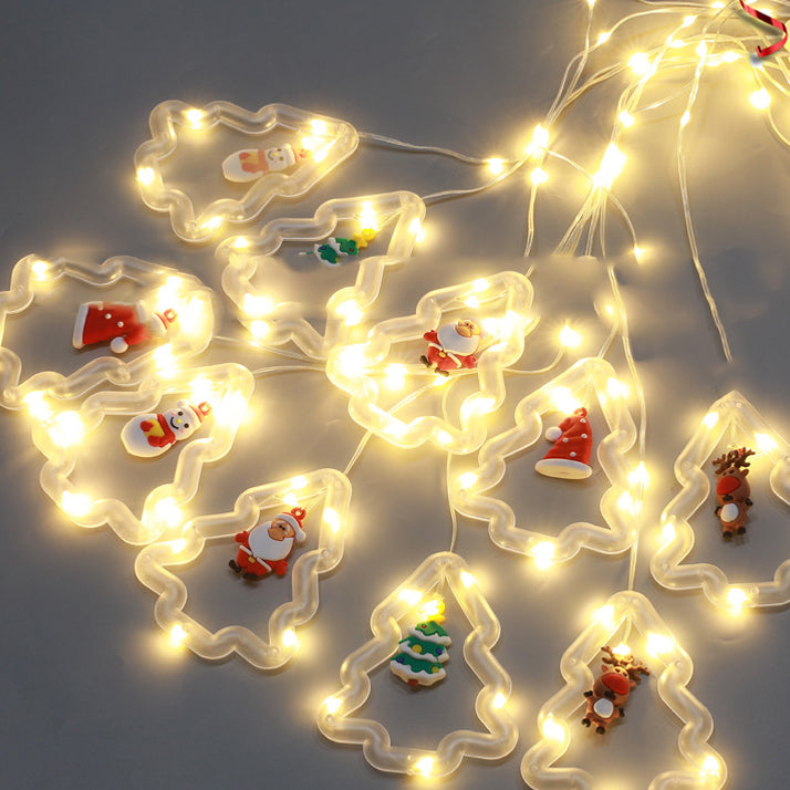 Modern Art Deco USB Battery Waterproof Christmas Tree PVC PS LED String Lights For Bedroom