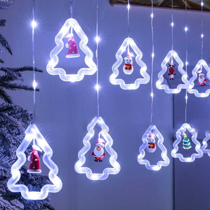 Modern Art Deco USB Battery Waterproof Christmas Tree PVC PS LED String Lights For Bedroom