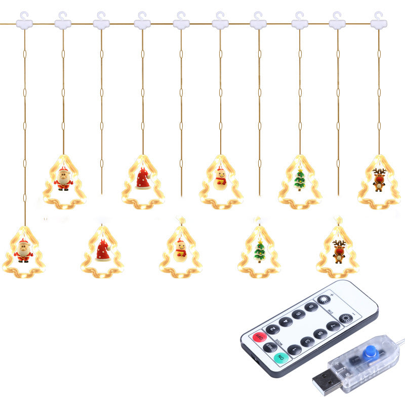 Modern Art Deco USB Battery Waterproof Christmas Tree PVC PS LED String Lights For Bedroom