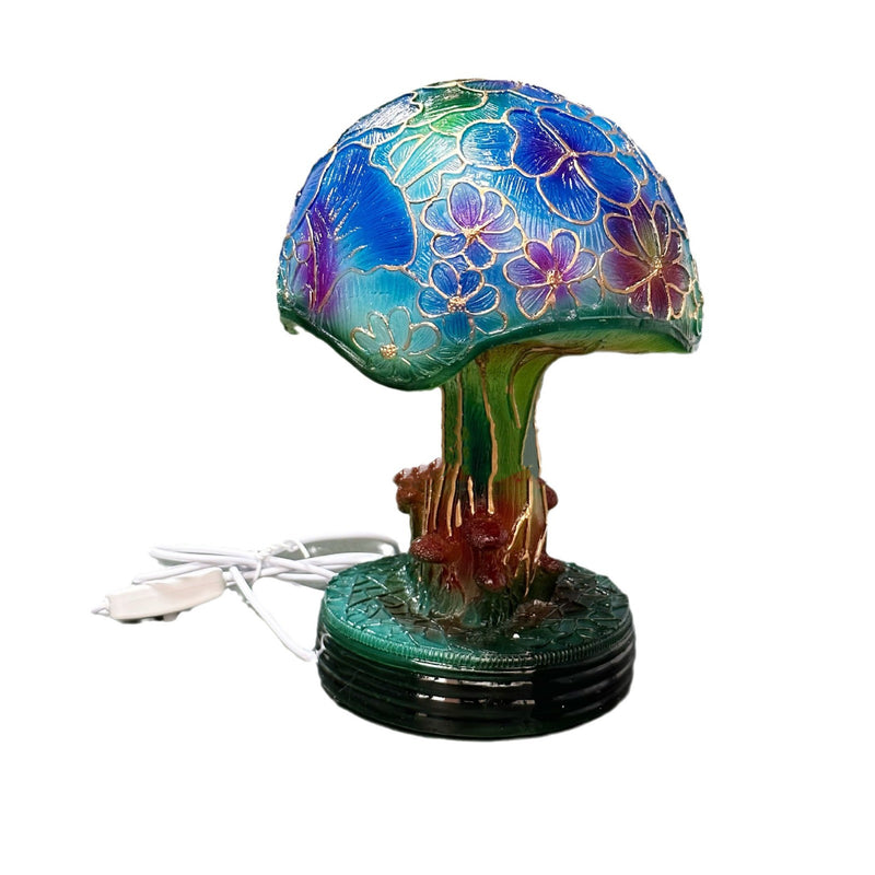 Modern Art Deco Resin Mushroom Carved USB LED Table Lamp For Living Room