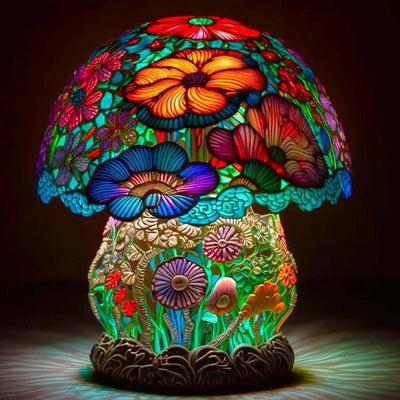 Modern Art Deco Resin Mushroom Carved USB LED Table Lamp For Living Room