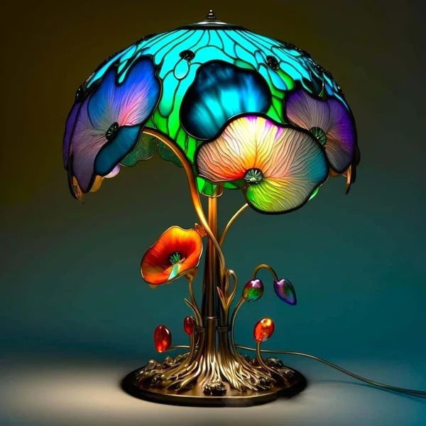 Modern Art Deco Resin Mushroom Carved USB LED Table Lamp For Living Room