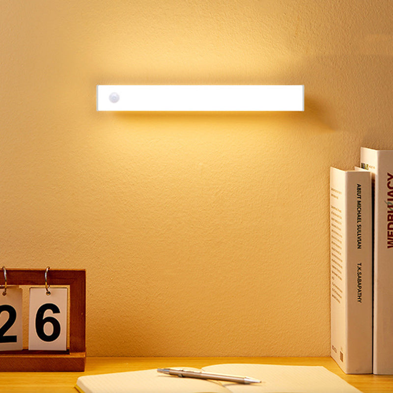 Modern Minimalist Rechargeable Body Sensor Magnetic PC Acrylic Strip LED Wall Sconce Lamp For Kitchen