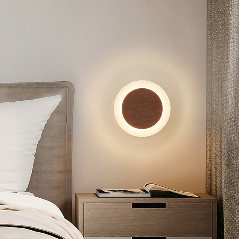 Contemporary Scandinavian Iron Acrylic Round Square Rotatable LED Wall Sconce Lamp For Bedside