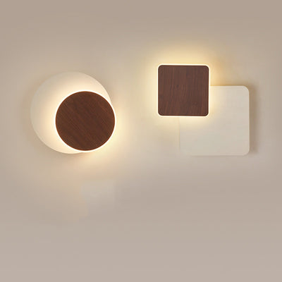 Contemporary Scandinavian Iron Acrylic Round Square Rotatable LED Wall Sconce Lamp For Bedside