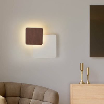 Contemporary Scandinavian Iron Acrylic Round Square Rotatable LED Wall Sconce Lamp For Bedside