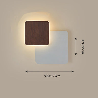 Contemporary Scandinavian Iron Acrylic Round Square Rotatable LED Wall Sconce Lamp For Bedside