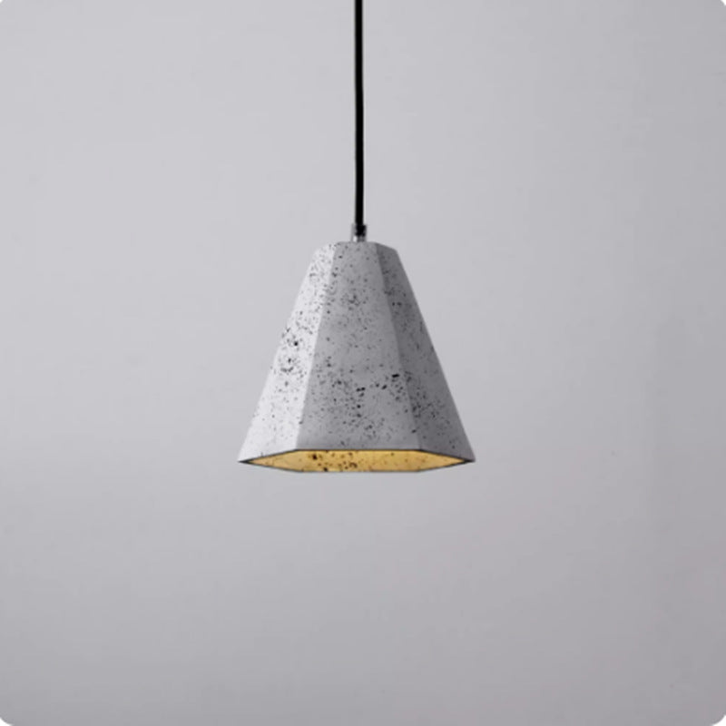 Contemporary Industrial Cement Trapezoidal Cone 1-Light Pendant Light For Dining Room