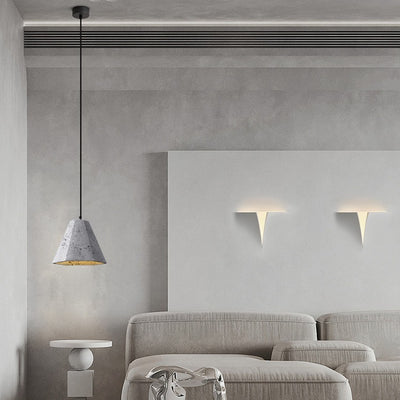 Contemporary Industrial Cement Trapezoidal Cone 1-Light Pendant Light For Dining Room