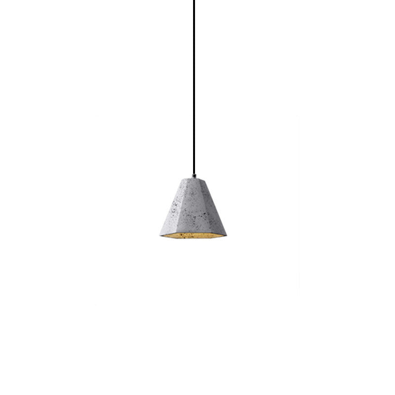 Contemporary Industrial Cement Trapezoidal Cone 1-Light Pendant Light For Dining Room