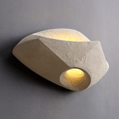 Traditional Japanese Cement Alien Stone 1-Light Wall Sconce Lamp For Bedside