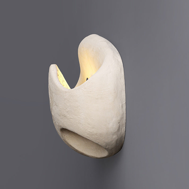 Traditional Japanese Cement Alien Stone 1-Light Wall Sconce Lamp For Bedside