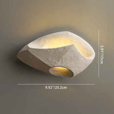 Traditional Japanese Cement Alien Stone 1-Light Wall Sconce Lamp For Bedside