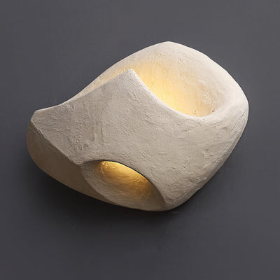 Traditional Japanese Cement Alien Stone 1-Light Wall Sconce Lamp For Bedside