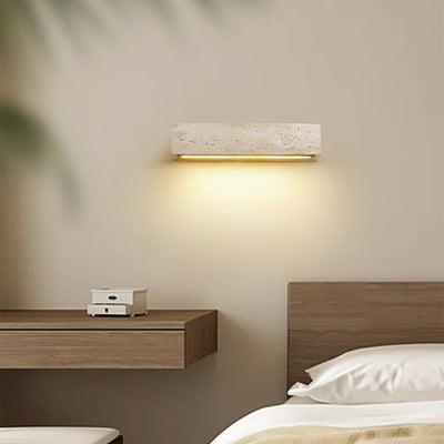 Contemporary Retro Waterproof Travertine Rectangular LED Wall Sconce Lamp For Outdoor Patio