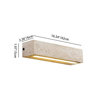 Contemporary Retro Waterproof Travertine Rectangular LED Wall Sconce Lamp For Outdoor Patio