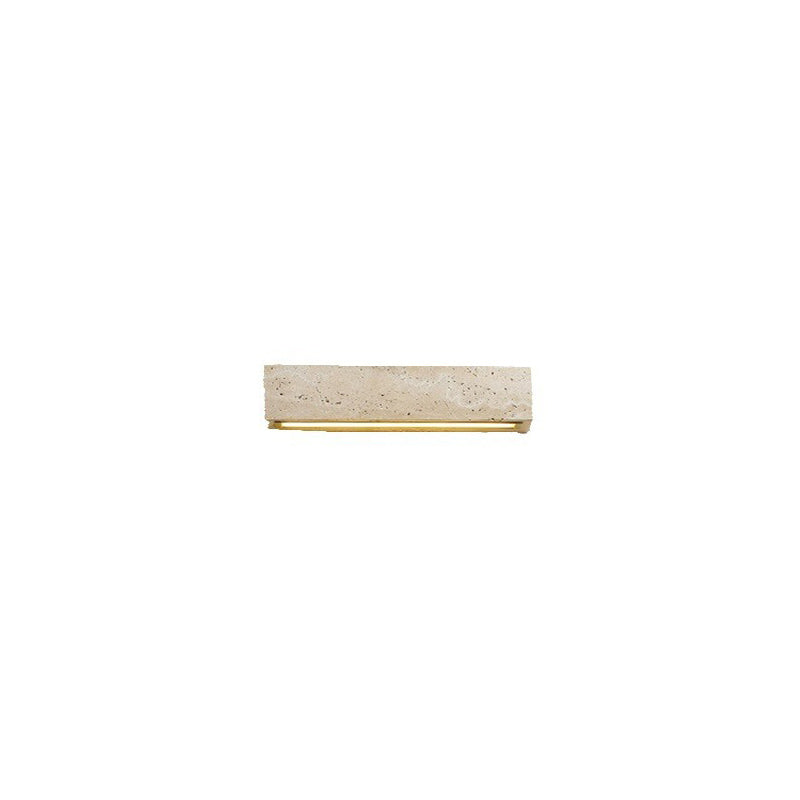 Contemporary Retro Waterproof Travertine Rectangular LED Wall Sconce Lamp For Outdoor Patio