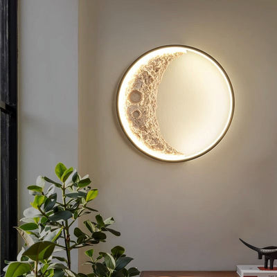 Lámpara de pared LED de resina con hardware redondo de arte moderno deco para pasillo 