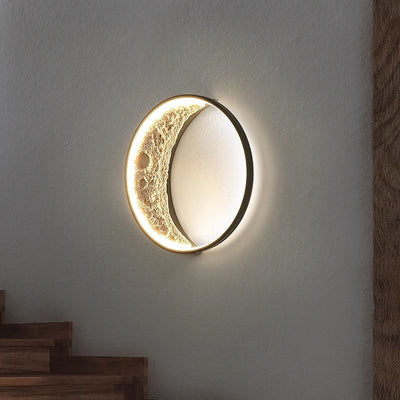 Lámpara de pared LED de resina con hardware redondo de arte moderno deco para pasillo 