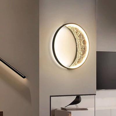 Lámpara de pared LED de resina con hardware redondo de arte moderno deco para pasillo 