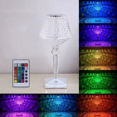 Contemporary Creative Rechargeable Acrylic Wine Glass LED Table Lamp Night Light For Living Room