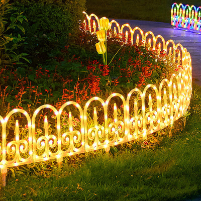 Contemporary Creative Solar Waterproof PVC Fence 8-Piece Splicable Lawn Decoration LED Outdoor Light Landscape Lighting For Garden