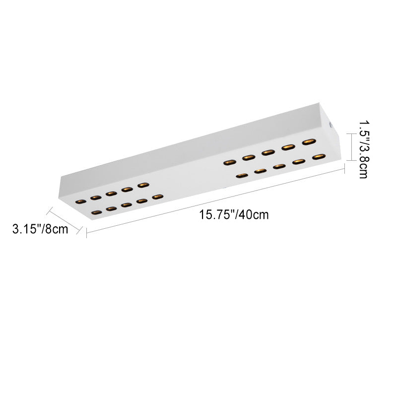 Modern Minimalist Strip Rectangular Square Spotlight Narrow Aperture Aluminum LED Flush Mount Ceiling Light For Living Room