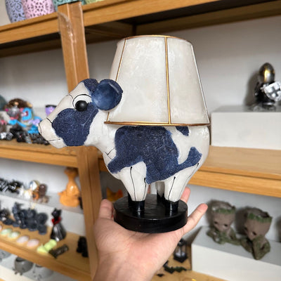 Contemporary Creative USB Resin Fabric Cow LED Table Lamp For Bedroom