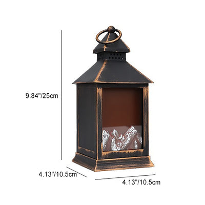 Traditional Farmhouse Battery ABS Flame Clock Mantelpiece Cylinder LED Table Lamp Night Light For Bedroom