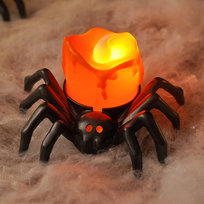 Contemporary Creative Battery Plastic Simulation Spider Skull Eye Halloween Prop LED Night Light Small Light For Bedroom