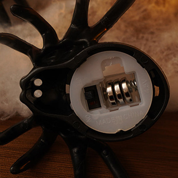 Contemporary Creative Battery Plastic Simulation Spider Skull Eye Halloween Prop LED Night Light Small Light For Bedroom