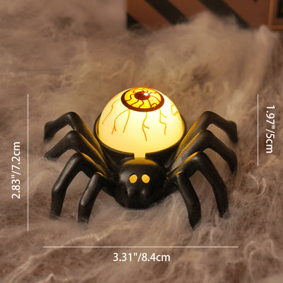 Contemporary Creative Battery Plastic Simulation Spider Skull Eye Halloween Prop LED Night Light Small Light For Bedroom