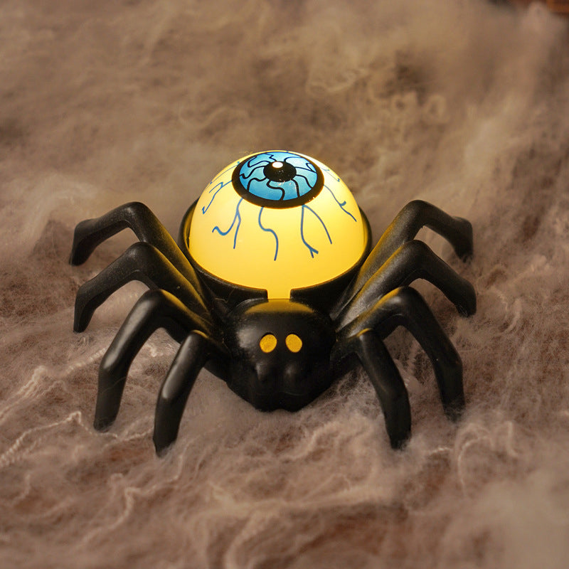 Contemporary Creative Battery Plastic Simulation Spider Skull Eye Halloween Prop LED Night Light Small Light For Bedroom