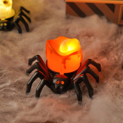 Contemporary Creative Battery Plastic Simulation Spider Skull Eye Halloween Prop LED Night Light Small Light For Bedroom