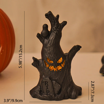 Contemporary Creative Battery Plastic Tree Stump Ghost Halloween Decoration LED Night Light Small Light For Bedroom