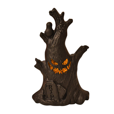 Contemporary Creative Battery Plastic Tree Stump Ghost Halloween Decoration LED Night Light Small Light For Bedroom