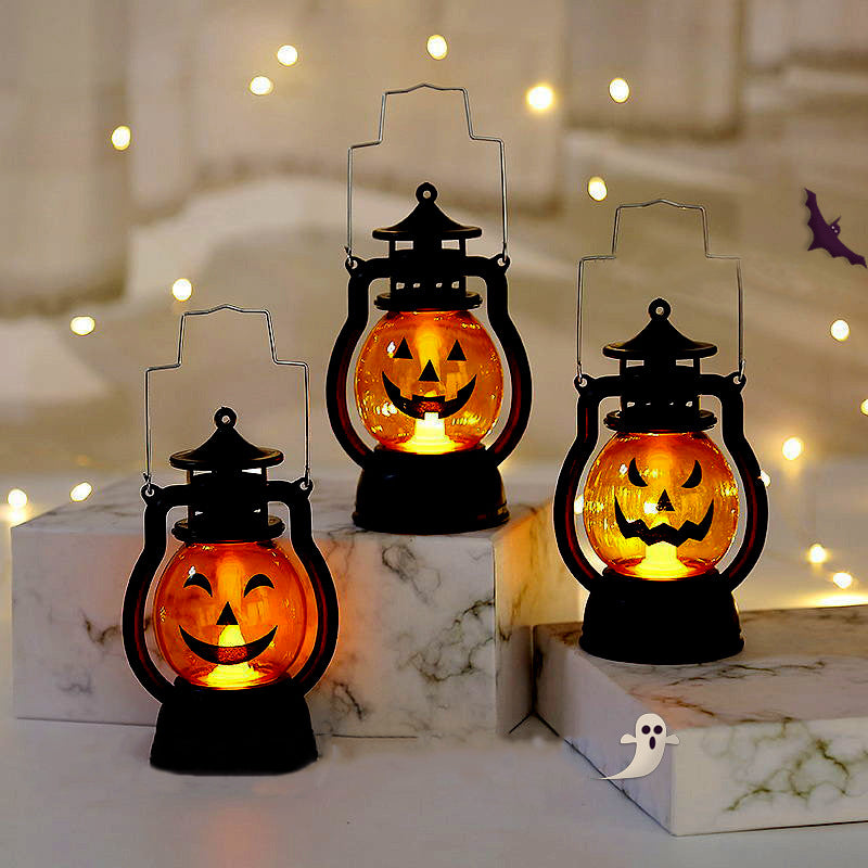 Contemporary Retro Battery Plastic Hanging Lantern Skull Halloween Decoration LED Night Light Small Light For Bedroom