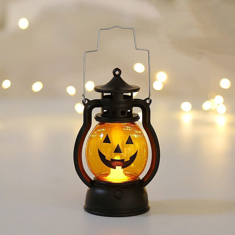 Contemporary Retro Battery Plastic Hanging Lantern Skull Halloween Decoration LED Night Light Small Light For Bedroom