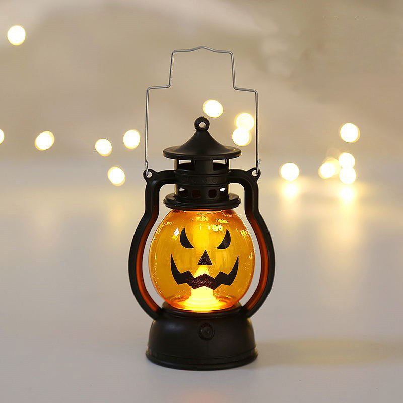 Contemporary Retro Battery Plastic Hanging Lantern Skull Halloween Decoration LED Night Light Small Light For Bedroom