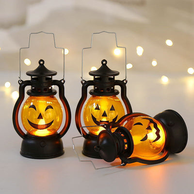 Contemporary Retro Battery Plastic Hanging Lantern Skull Halloween Decoration LED Night Light Small Light For Bedroom