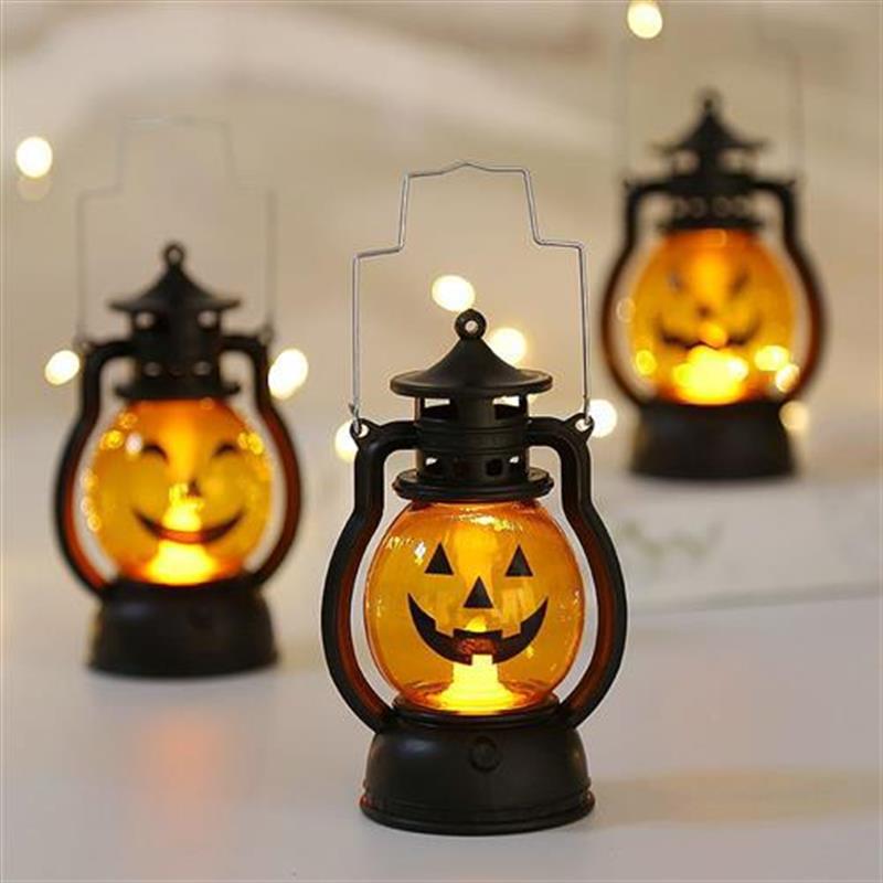 Contemporary Retro Battery Plastic Hanging Lantern Skull Halloween Decoration LED Night Light Small Light For Bedroom