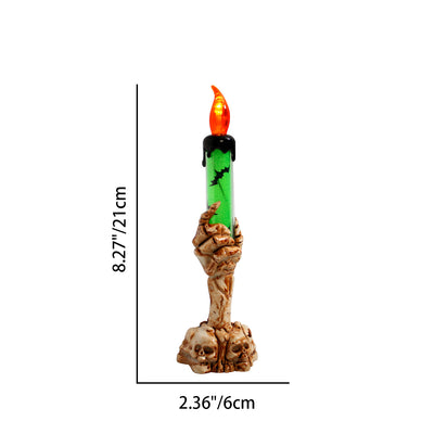 Zeitgenössische kreative Batterie Kunststoff Handheld Kerze Schädel Halloween Dekoration LED Nachtlicht für Schlafzimmer 