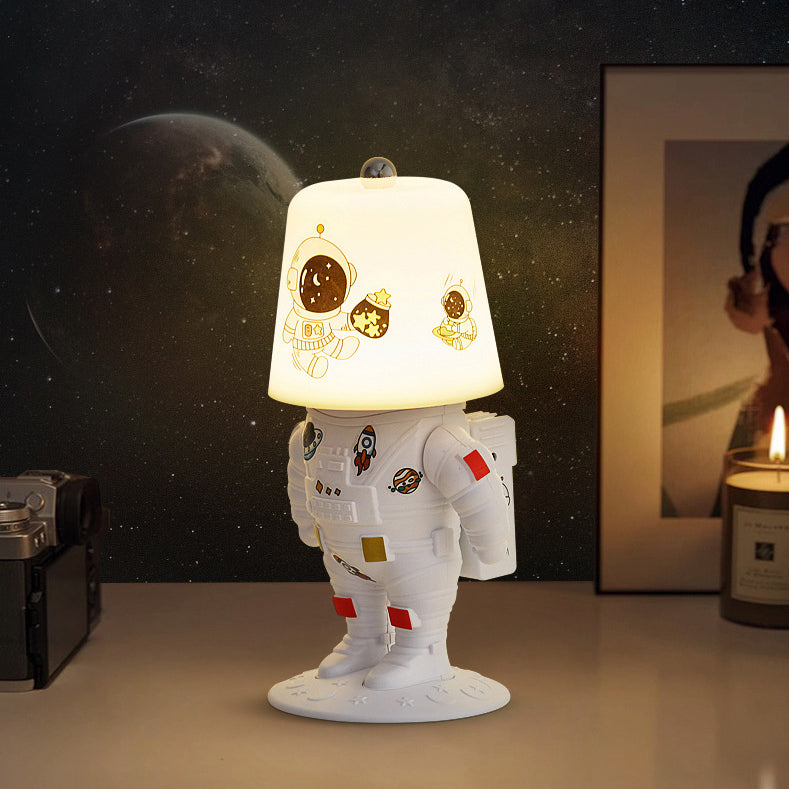 Contemporary Creative ABS PS Astronaut Lunar Kids Rechargeable LED Table Lamp Night Light For Bedroom