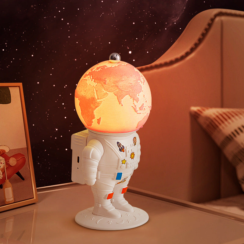 Contemporary Creative ABS PS Astronaut Lunar Kids Rechargeable LED Table Lamp Night Light For Bedroom