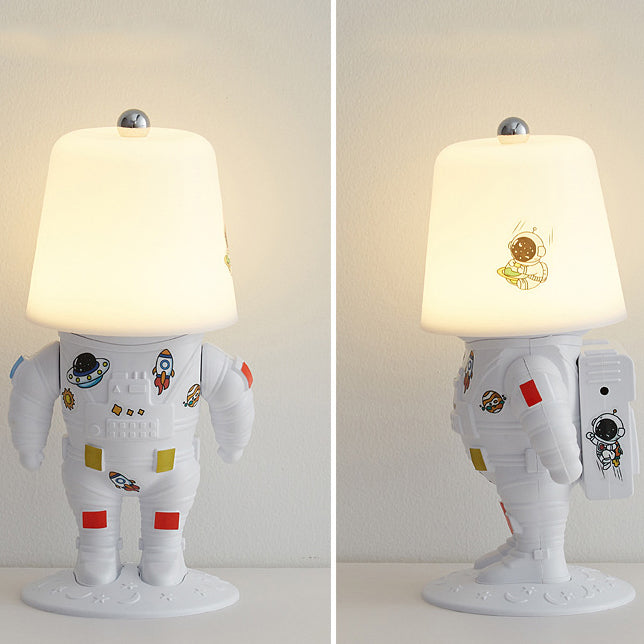 Contemporary Creative ABS PS Astronaut Lunar Kids Rechargeable LED Table Lamp Night Light For Bedroom